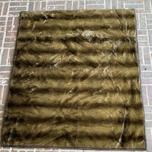 Pottery Barn Brown Ombre Faux Fur Throw Blanket Thick Soft & Plush 50" x 60"